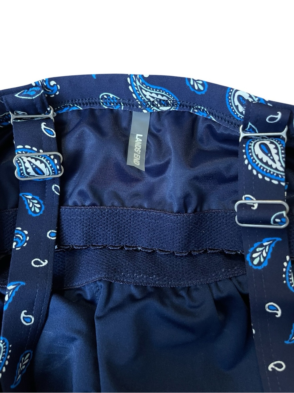 Land’s End Paisley Tankini Sz. 10 Mastectomy Adjustable Straps Shelf Bra Swim - Picture 5 of 7
